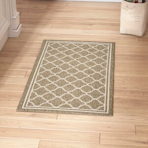 Short Brown/Bone Outdoor Area Rug