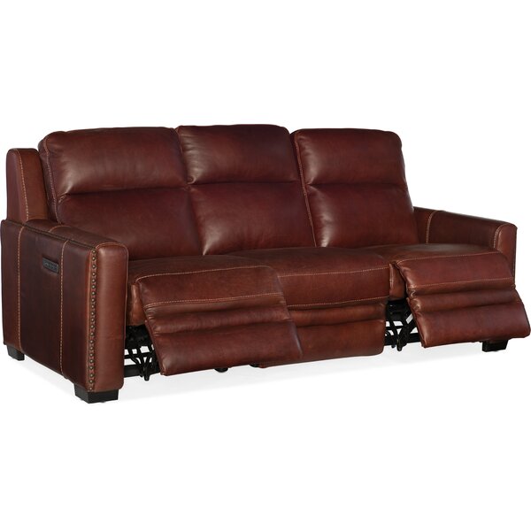 Aviator Leather Reclining Sofa By Hooker Furniture