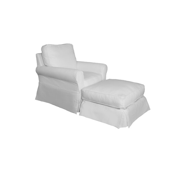 Rundle Armchair And Ottoman Slipcover By Beachcrest Home