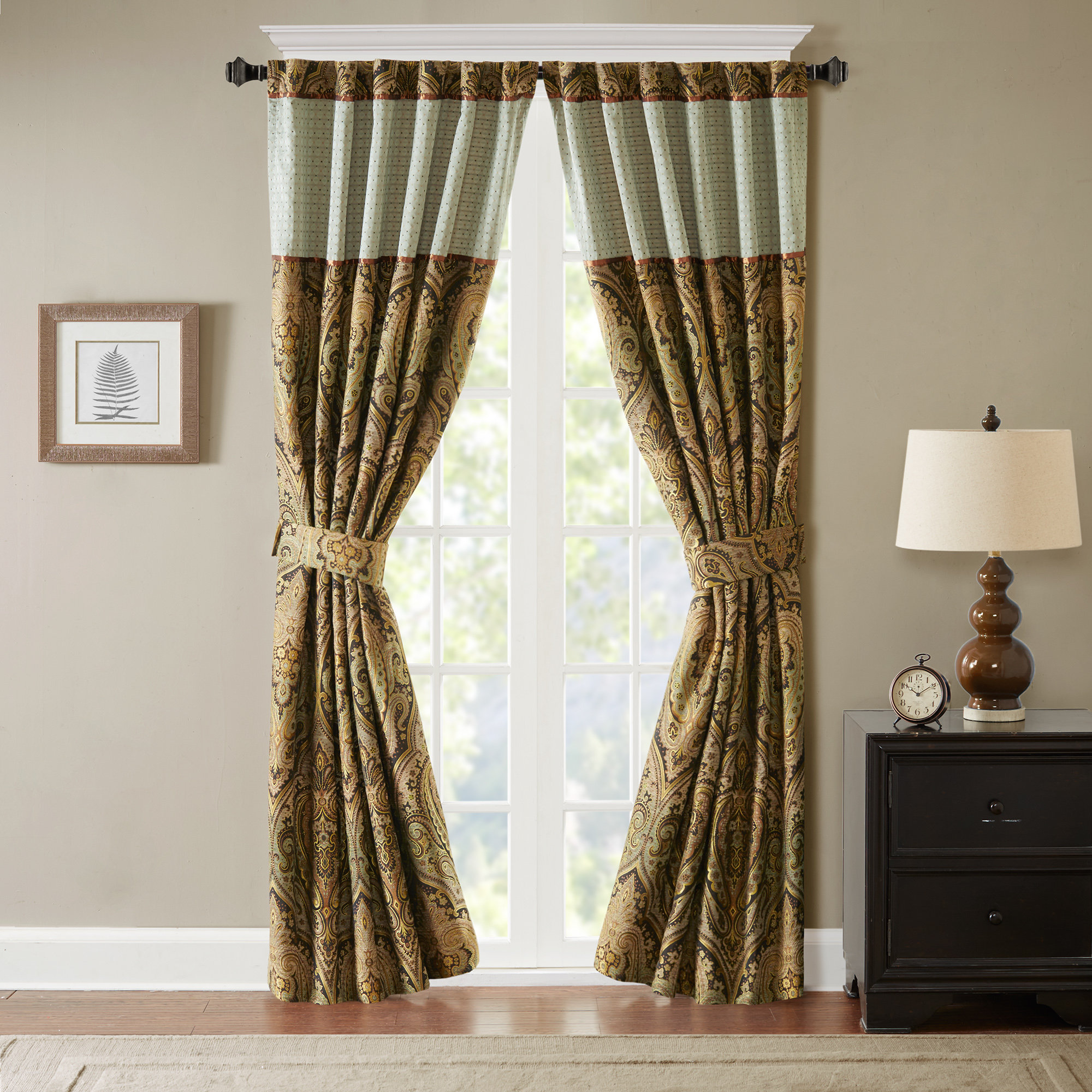 Hampton Hill Canovia Springs Damask Room Darkening Rod Pocket