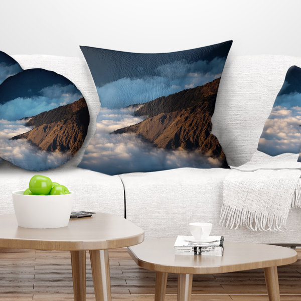 East Urban Home Landscape Clouds At The Foot Of Hills Pillow Wayfair