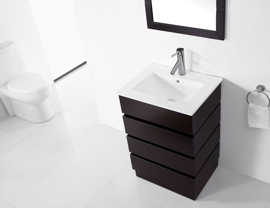 Contemporary Bathroom Vanity 24 Inch Free Standing