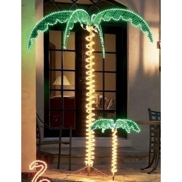 Tropical Lighted Holographic Rope Light Outdoor Palm Tree by Northlight Seasonal