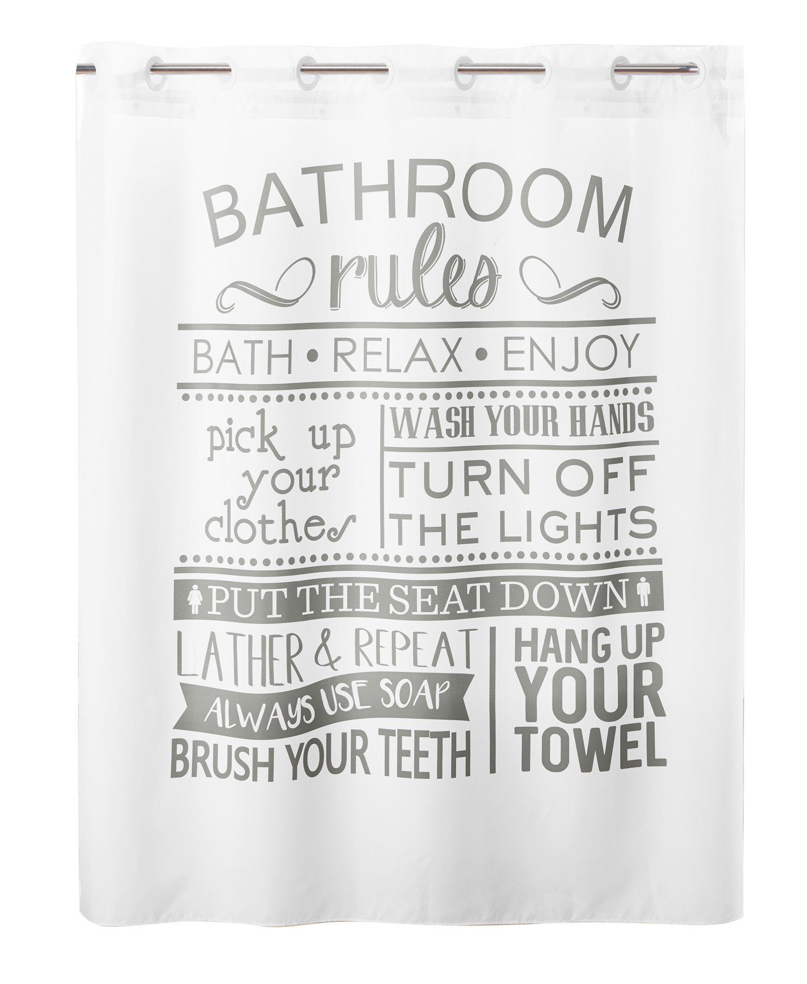 hookless shower curtain bathroom rules no window with liner multi in gray