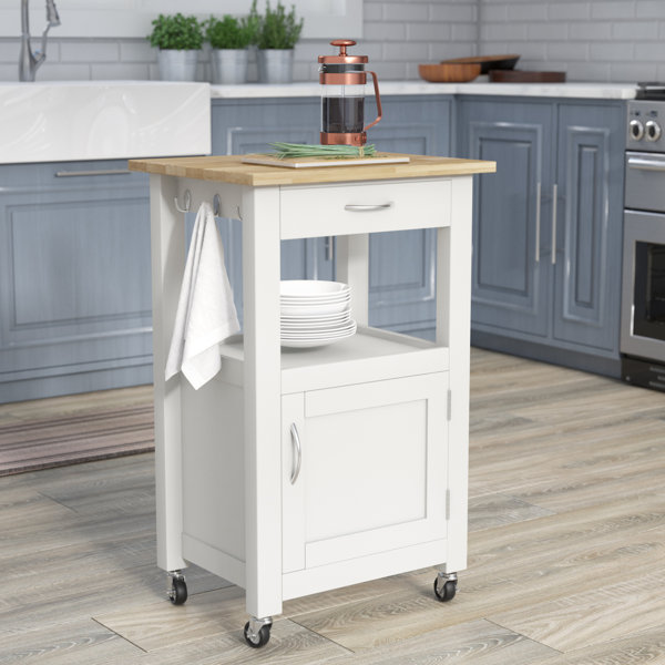 Jordan Kitchen Island Cart with Natural Wood Top & Reviews Joss & Main