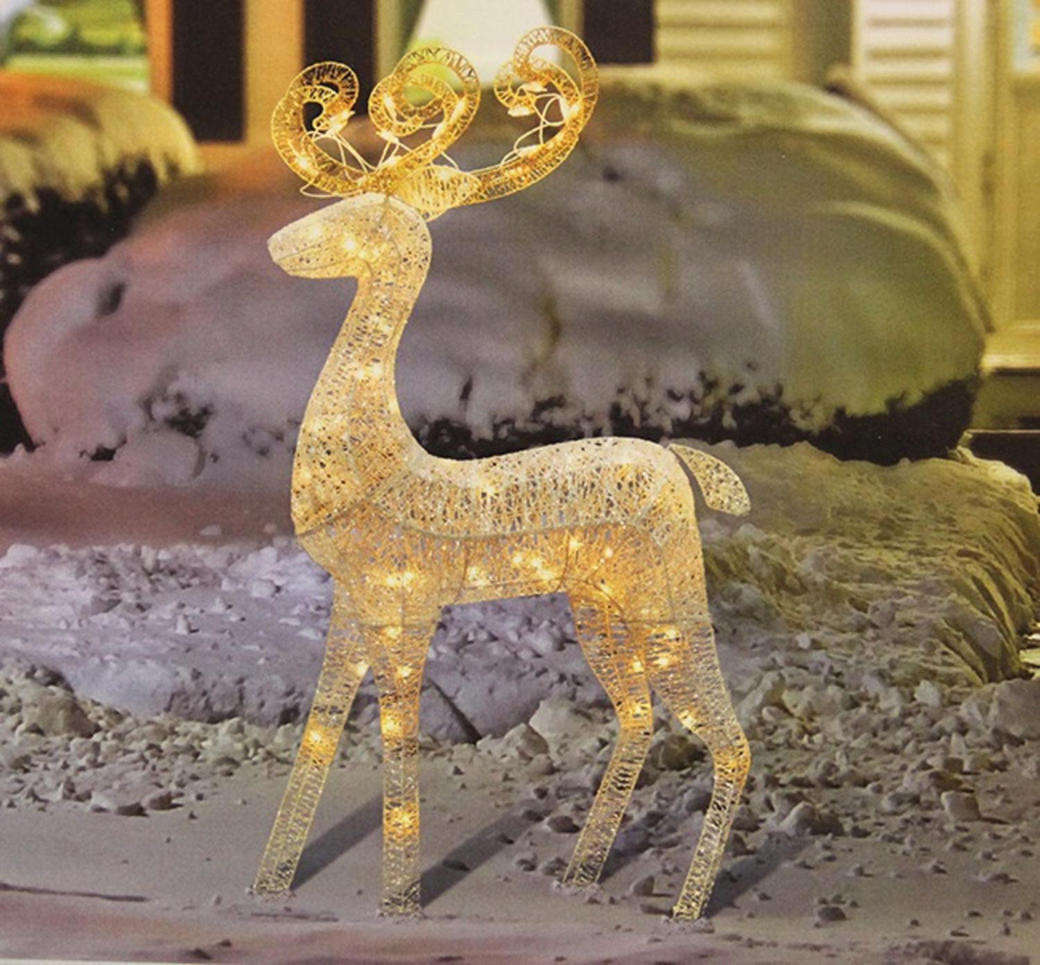 The Holiday Aisle Glitter Standing Buck Outdoor Christmas Yard Art