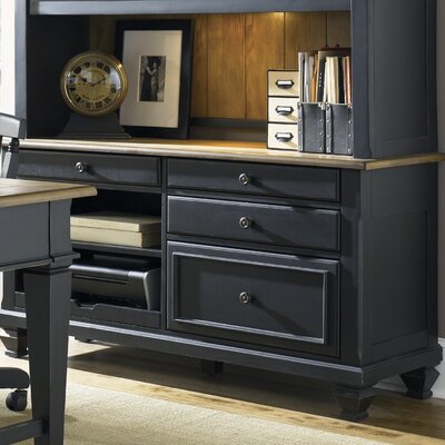 Beachcrest Home Mason Solid Wood Credenza Desk