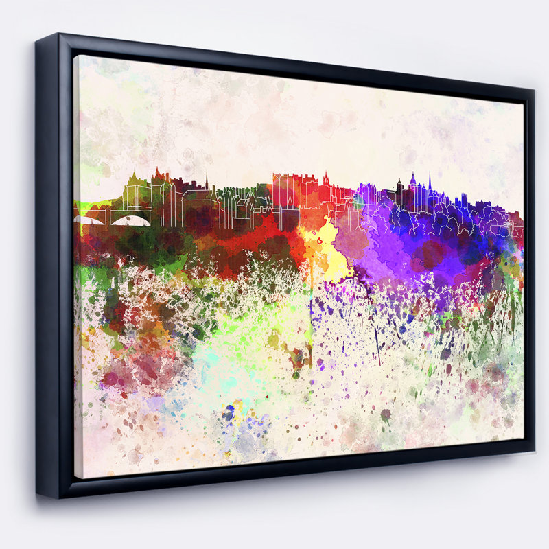 East Urban Home Edinburgh Skyline Framed Oil Painting Print On