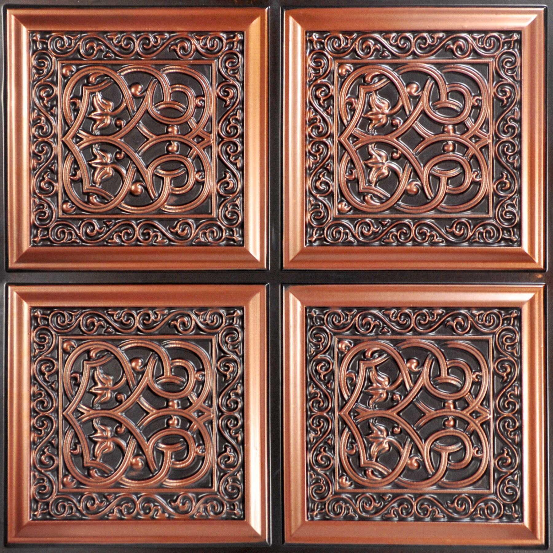 Lover S Knot 2 Ft X 2 Ft Glue Up Ceiling Tile In Antique Copper