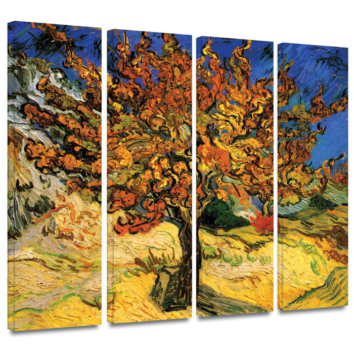 Artwall Mulberry Tree By Vincent Van Gogh 4 Piece Painting Print