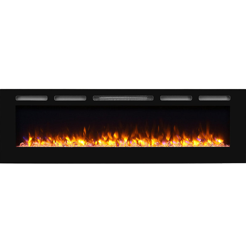 Latitude Run Callan Recessed Wall Mounted Electric Fireplace