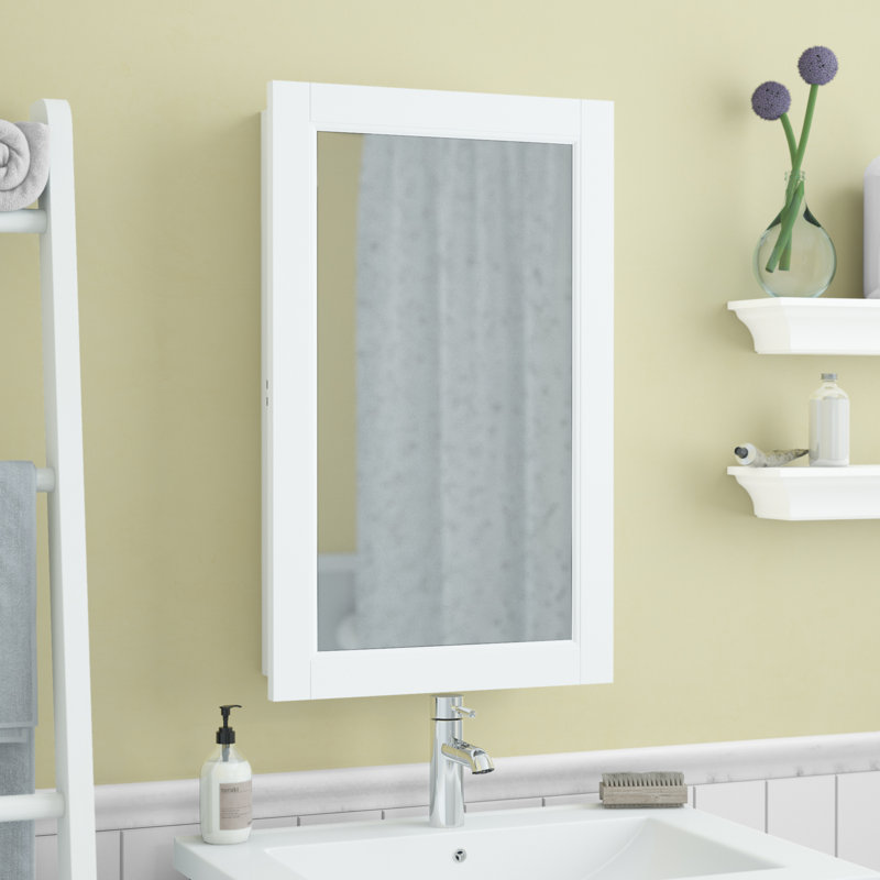 Winston Porter Searle Surface Mount Framed 1 Door Medicine Cabinet With 2 Adjustable Shelves Reviews Wayfair