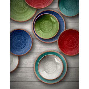 Rustic Swirl Melamine 12 Piece Dinnerware Set, Service for 4