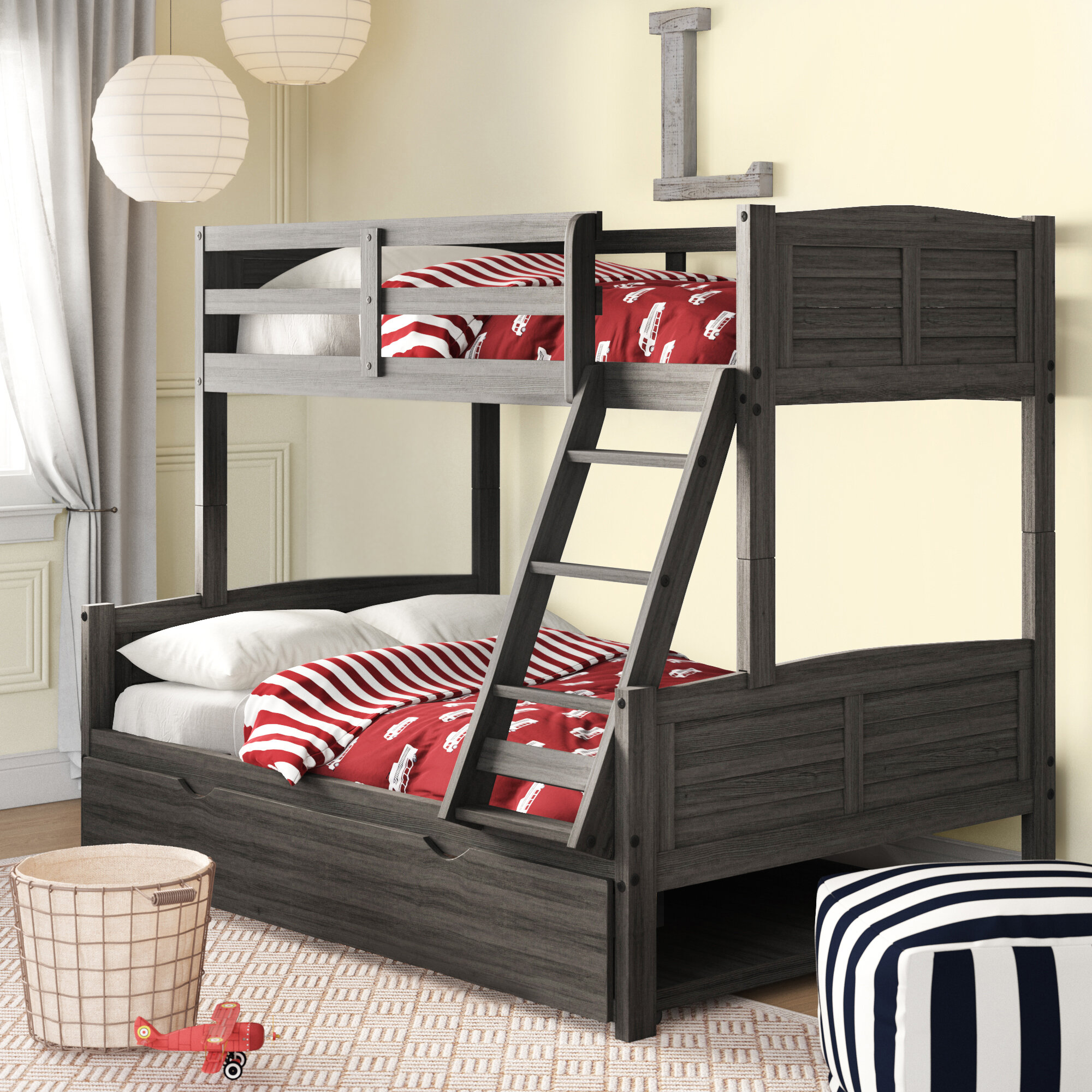 twin over full bunk bed with full trundle