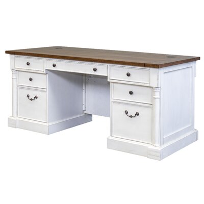 August Grove Chmura Executive Desk With White Base Reviews Wayfair