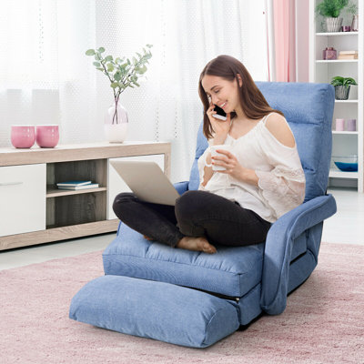Abbey 695 Cotton Recessed Arm Floor sofa Trule