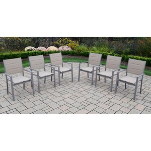 Padded Sling Stacking Patio Dining Chair (Set of 6)