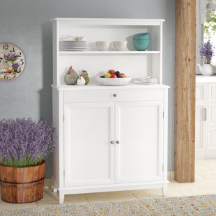 White Hutch Buffet Wayfair Asaad Buffet Table