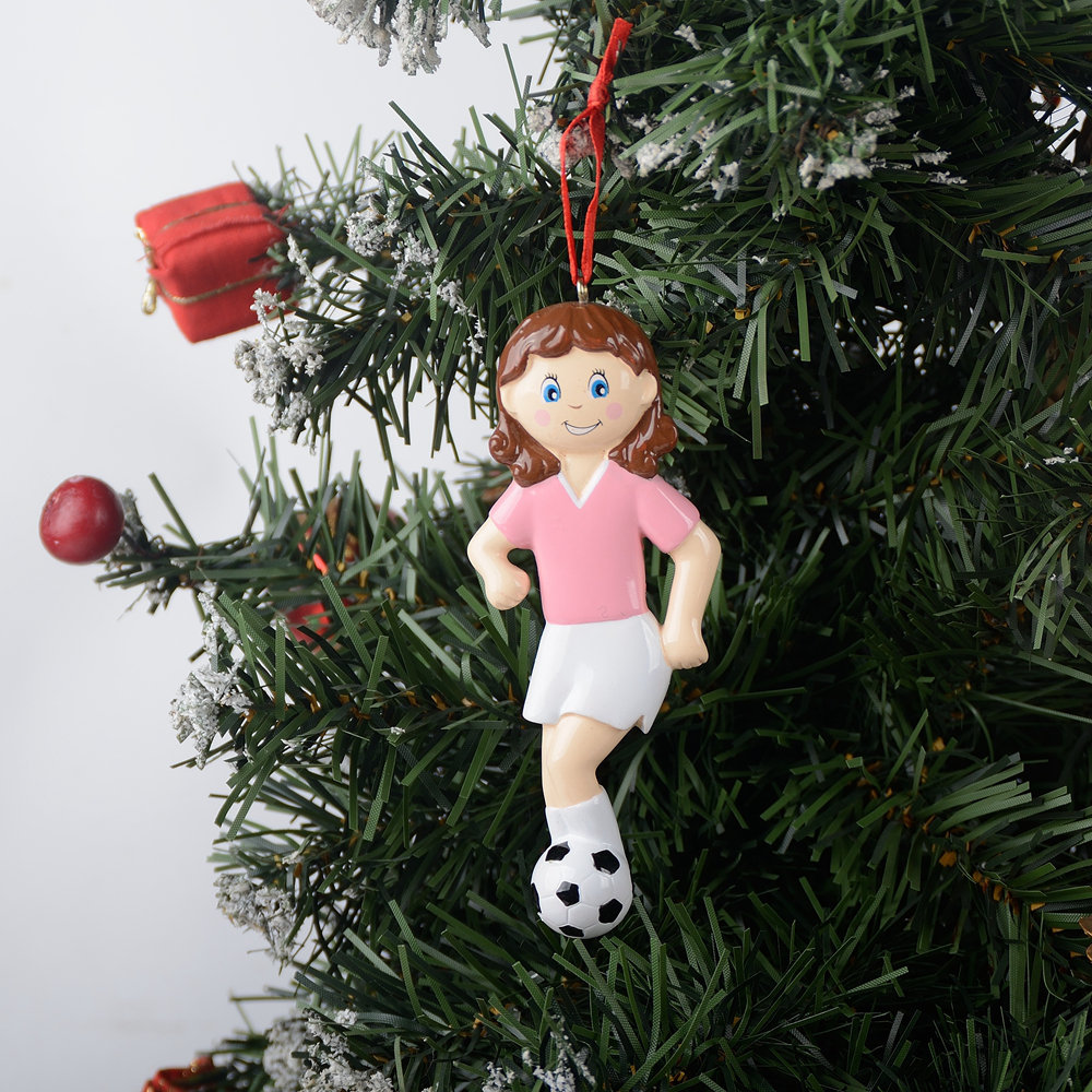 girl soccer ornament