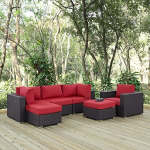 Ryele 6 Piece Rattan Sectional Set with Cushions