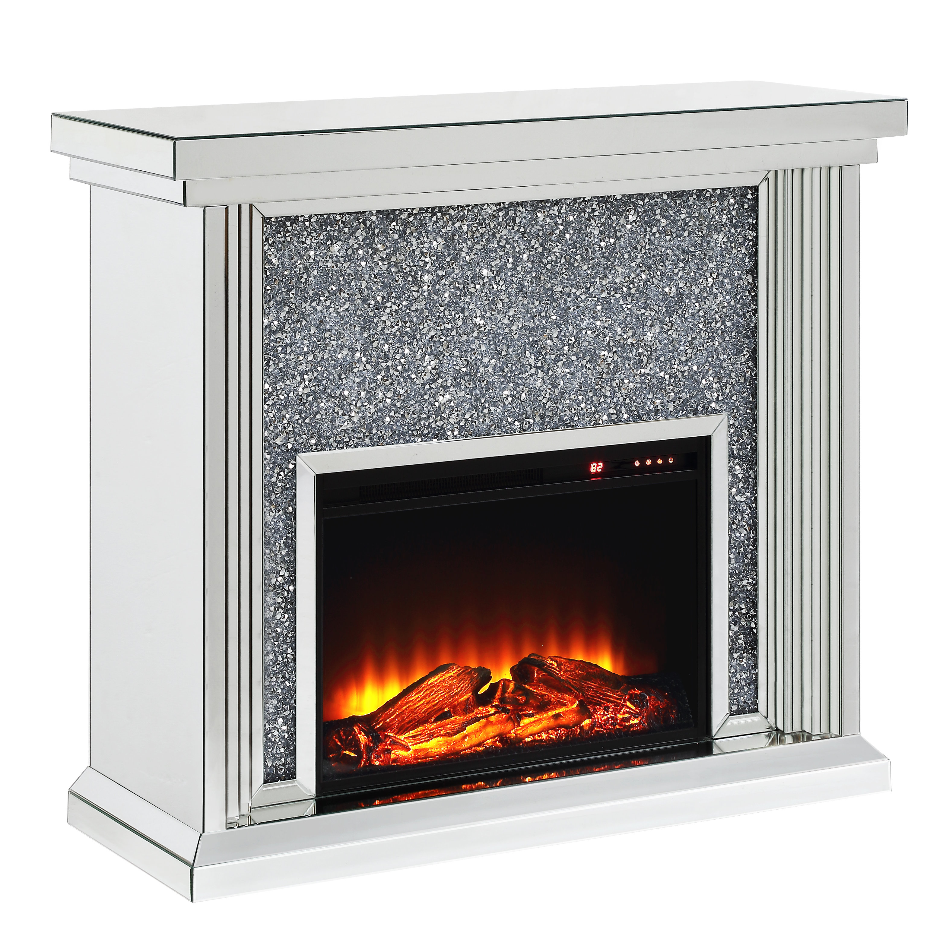 Mercer41 Bulverde Mirrored Top Electric Fireplace Wayfair Ca