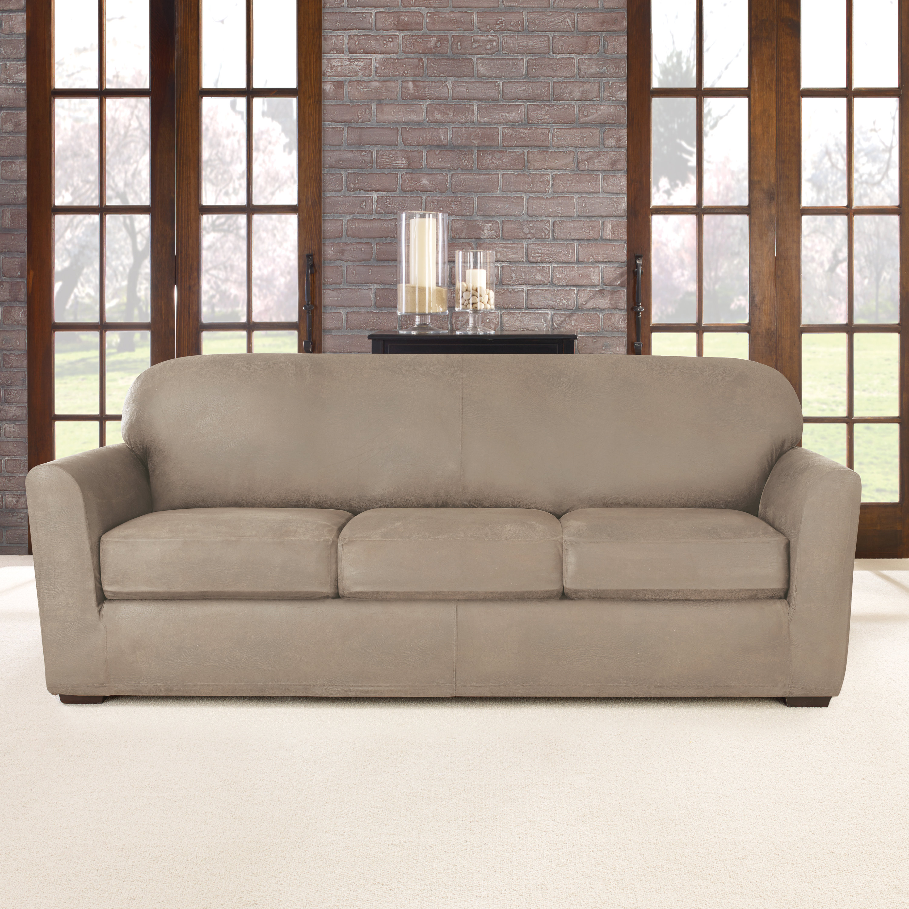 Sure Fit Ultimate Heavyweight Stretch Leather 4 Piece Box Cushion Sure Fit Ultimate Heavyweight Stretch