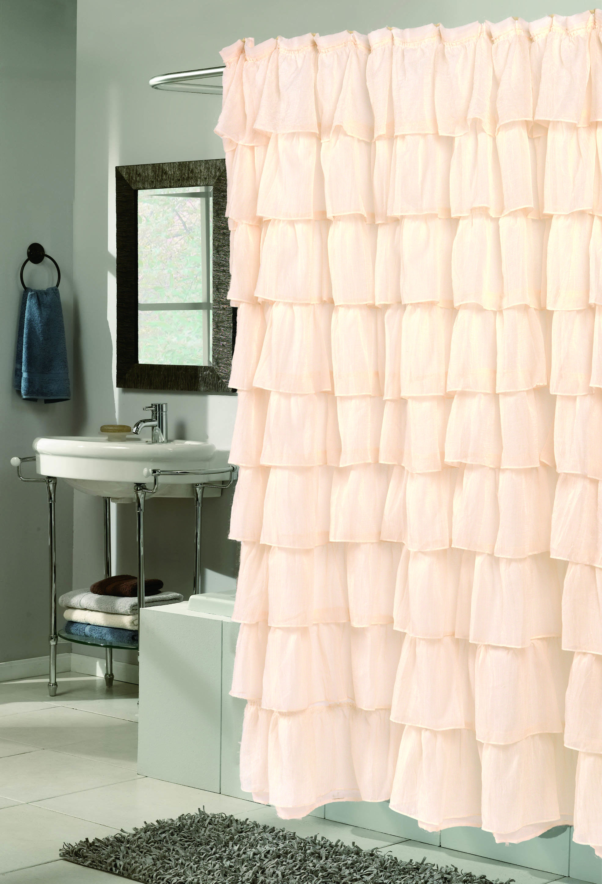 Atia Voile Ruffled Tier Single Shower Curtain Reviews Joss Main Atia Voile Ruffled Tier Single Shower