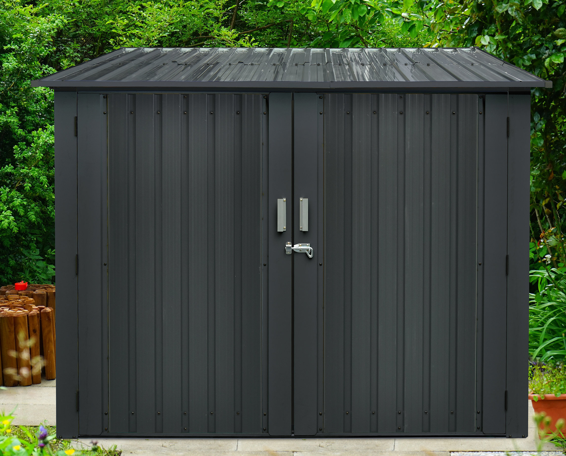 metal horizontal bike shed