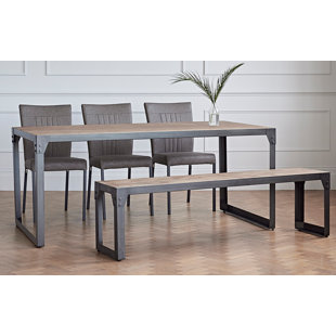 Dining Bench Table Set Wayfair Co Uk Farah Dining Set With 3 Chairs And 1 Bench