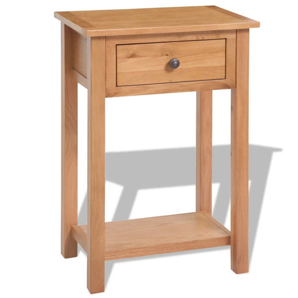 Union Rustic Livia Solid Oak Side Table With Storage Wayfair Co Uk