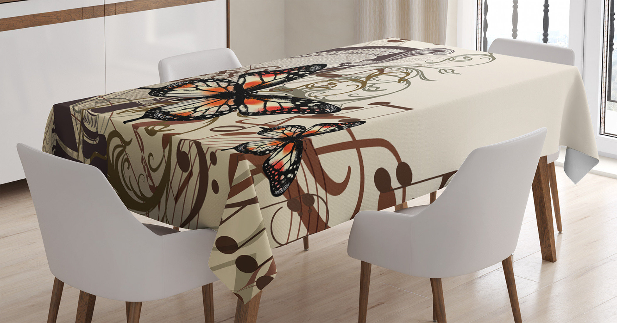 East Urban Home Ambesonne Erflies Tablecloth Harp Ornament East Urban Home Ambesonne Erflies
