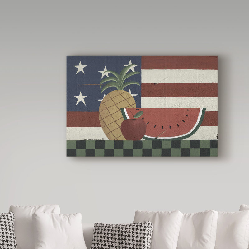 Trademark Art Blessings American Flag Acrylic Painting Print On