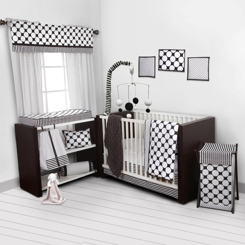black crib bedding set