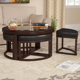 coffee table with benches underneath