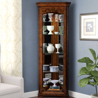 Darby Home Co Shelia Lighted Corner Curio Cabinet Reviews Wayfair