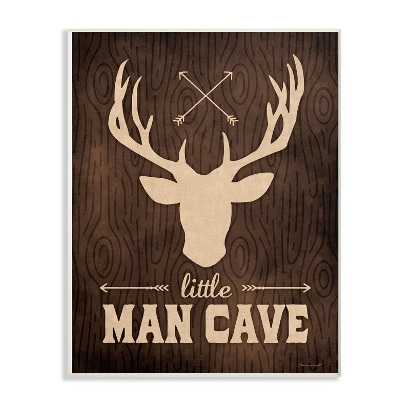 Harriet Bee Lisieux Little Man Cave Moose Wood Grain Framed Art