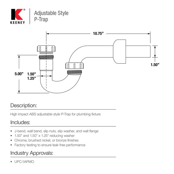 Keeney P Trap 10 75 W X 5 H Plastic Reviews Wayfair