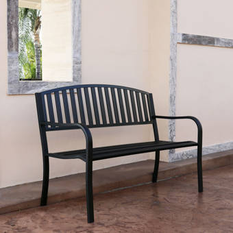 Wrought Studio Rafferty Patio Steel Garden Bench Reviews Wayfair