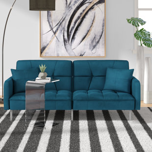 Navy Blue Velvet Sleeper Sofa Wayfair Quickview