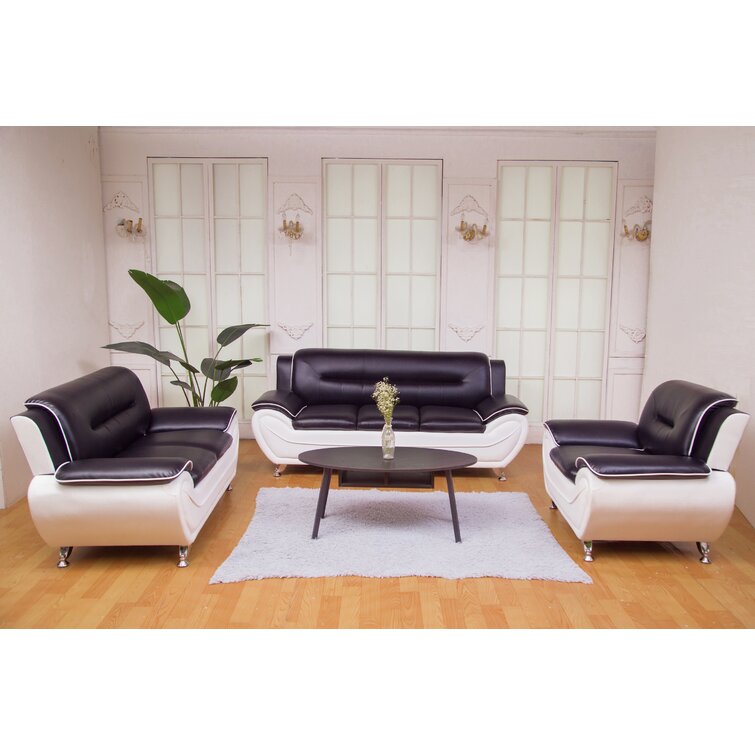 Stcyr 3 Piece Faux Leather Living Room Set