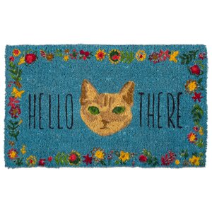 Hello There Cat Coir Doormat