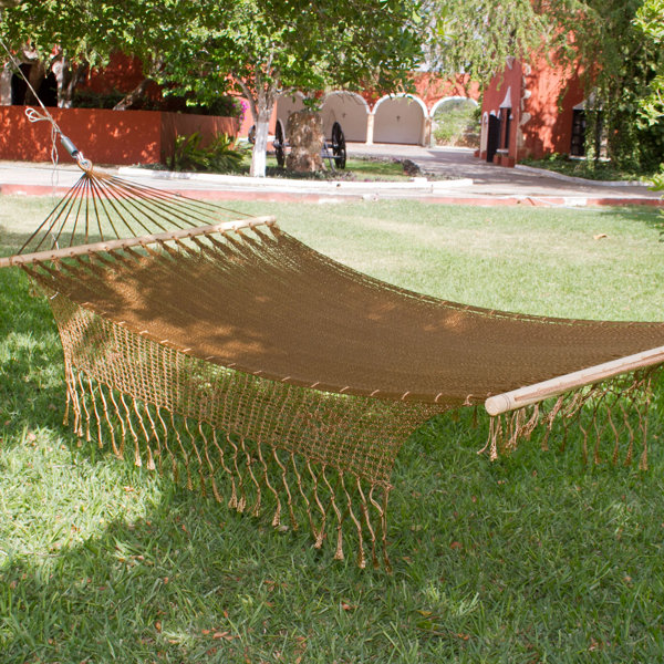 Single Person Portable Bronze Hand-Woven Mayan Artists of the Yucatan Nylon With Accessories Included Camping And Outdoor Hammock by Novica