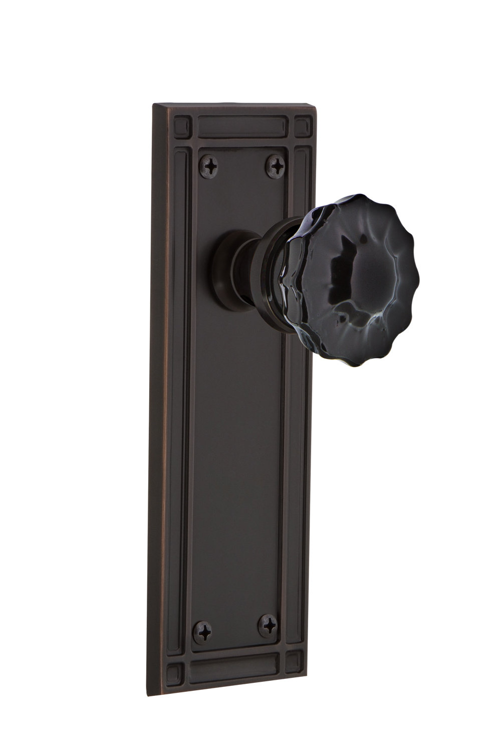 Nostalgic Warehouse Black Crystal Privacy Door Knob With Mission