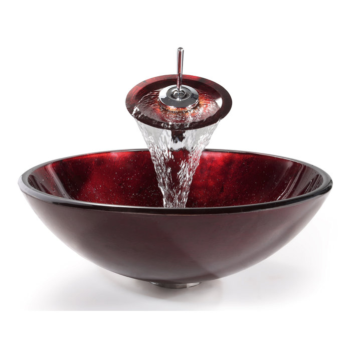 Kraus Irruption Gl Circular Vessel Bathroom Sink With Faucet Irruption Gl Circular Vessel Bathroom Sink With Faucet