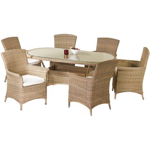Rojo 6 Seater Dining Set with Cushions (Set of 7)