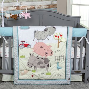 Farm Stack 4 Piece Crib Bedding Set