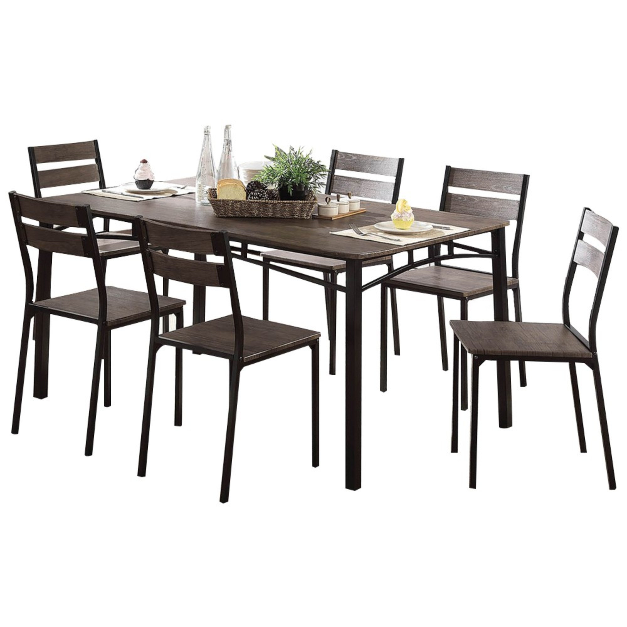Brockway Wooden 7 Piece Counter Height Dining Table Set