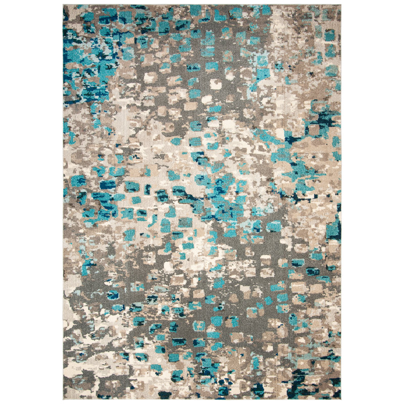Mistana Indira Gray Light Blue Navy Rug Reviews Wayfair Mistana Indira Gray Light Blue Navy