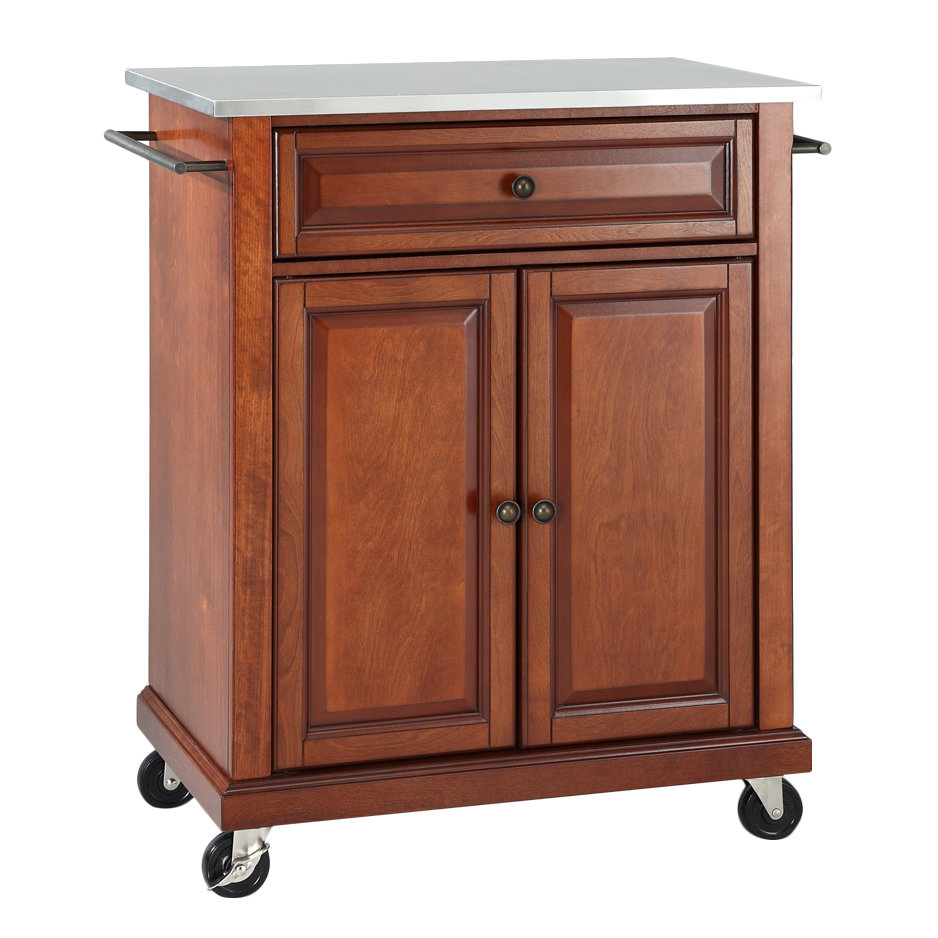 Hedon Kitchen Cart With Stainless Steel Top Reviews Joss Main Hedon Kitchen Cart With Stainless Steel