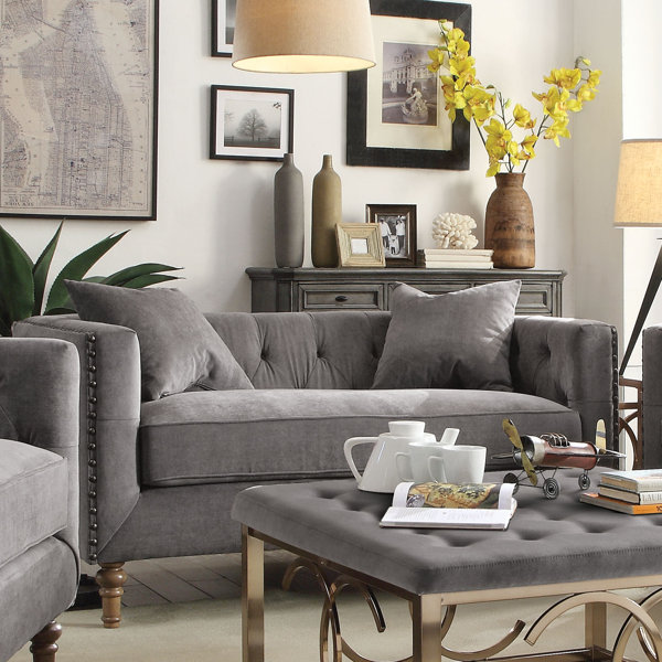 Croyd Chesterfield Loveseat by Everly Quinn
